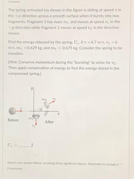 Solved Calculation. The spring-activated toy shown in the | Chegg.com