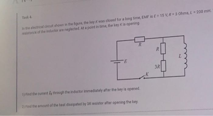 Solved Task 4 in the electrical circuit shown in the figure, | Chegg.com
