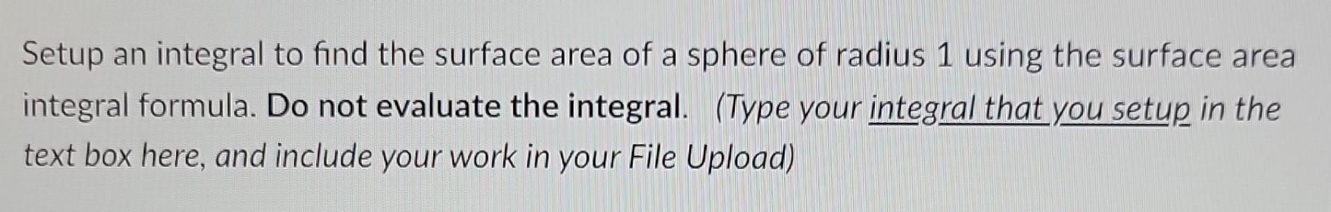 Solved Setup an integral to find the surface area of a | Chegg.com