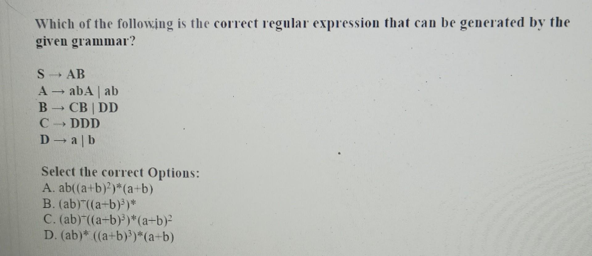 Solved Which of the following is the correct regular | Chegg.com