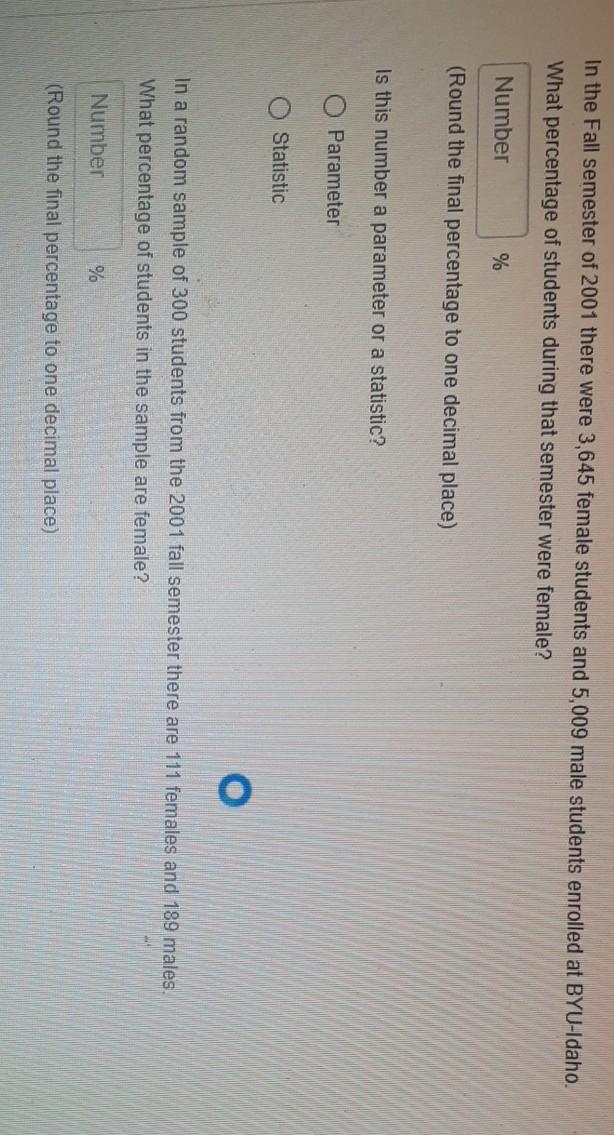 Solved In a random sample of 300 students from the 2001 | Chegg.com