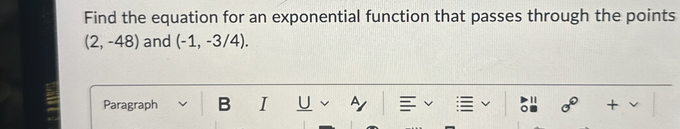Solved Find the equation for an exponential function that | Chegg.com