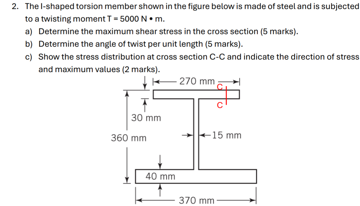 Solved The l-shaped torsion member shown in the figure below | Chegg.com