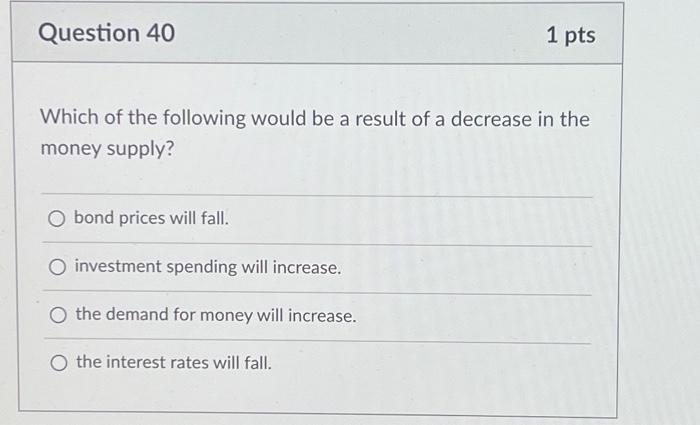 Solved Which of the following would be a result of a | Chegg.com