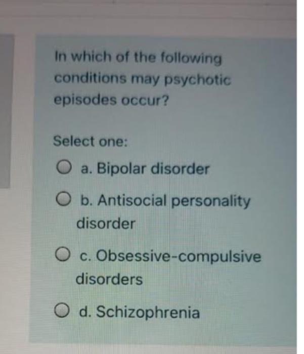 Solved Which Is Correct About A Person With Bipolar And | Chegg.com