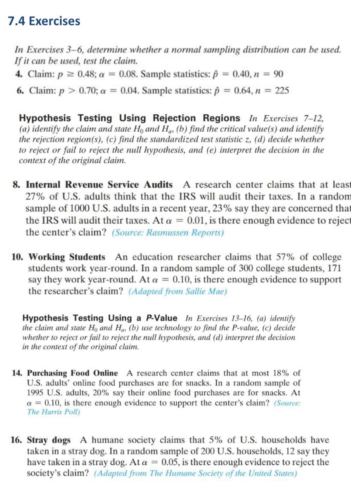 Solved 7.4 ﻿ExercisesIn Exercises 3-6, ﻿determine Whether A | Chegg.com