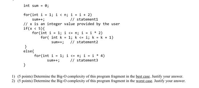 Solved Int Sum =0; For (int I=1;i 