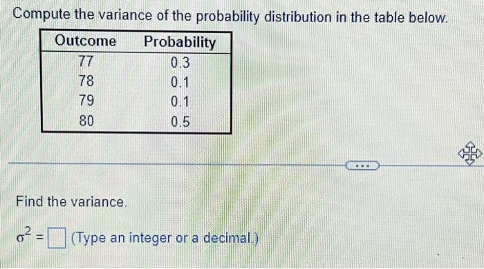 Solved Compute the variance of the probability distribution | Chegg.com