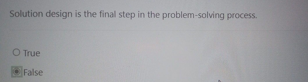Solved Solution design is the final step in the | Chegg.com