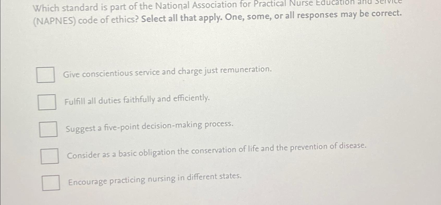 Solved Which standard is part of the National Association | Chegg.com