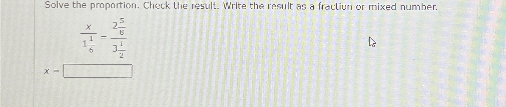 Solved Solve the proportion. Check the result. Write the | Chegg.com