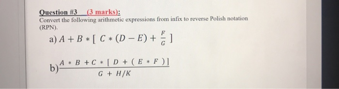 Solved Question 3 3 Marks Convert The Following Arith Chegg Com