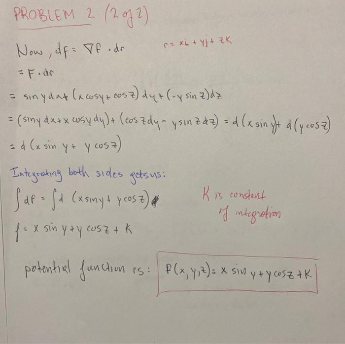 Solved Problem 2 Lega X Cosy Cost Y Sinz F X Y Z Chegg Com