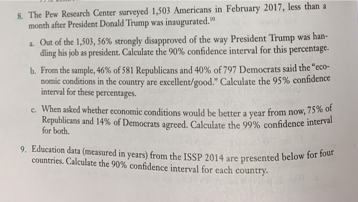 Solved 8. The Pew Research Center Surveyed 1,503 Americans | Chegg.com