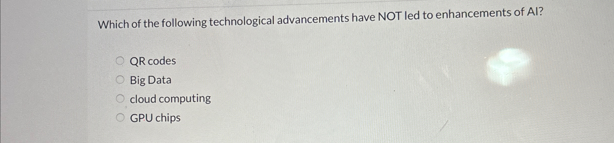 Solved Which of the following technological advancements | Chegg.com