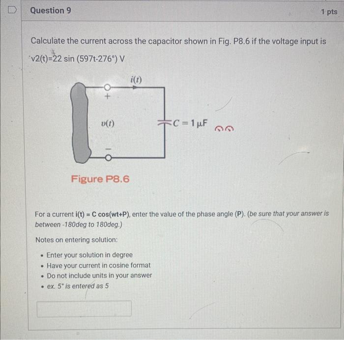 Solved Calculate the current across the capacitor shown in | Chegg.com