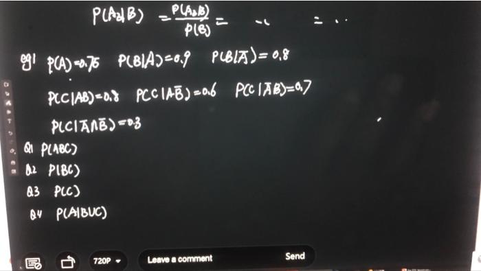 PLAB) Plas) - PLB) ogle PCA) -0,76 PCBIA)=0.9 PUBIA )= 0,8 PCCIAB)=0.8 PCCIAB) - 6 PCCIAB)=0,7 PLCIANB) -03 QI PLABC) A2 PIBC