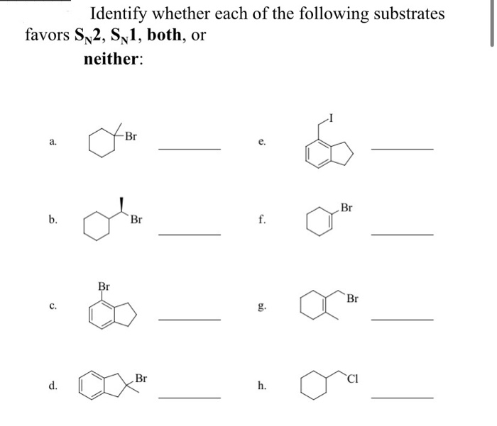 Solved Identify Whether Each Of The Following Substrates | Chegg.com