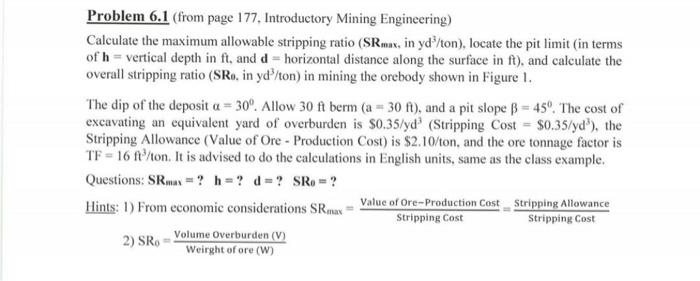 Solved Problem 6.1 (from page 177, Introductory Mining | Chegg.com
