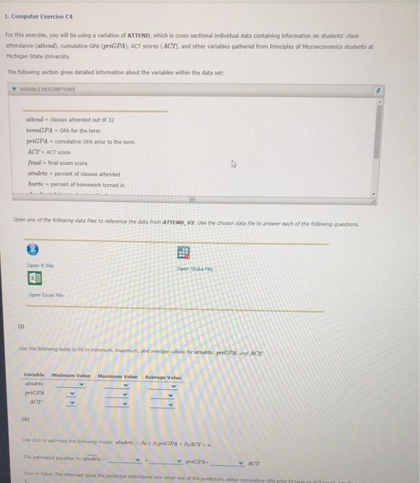 1. Computer Exercise ca For this exercise, you will | Chegg.com