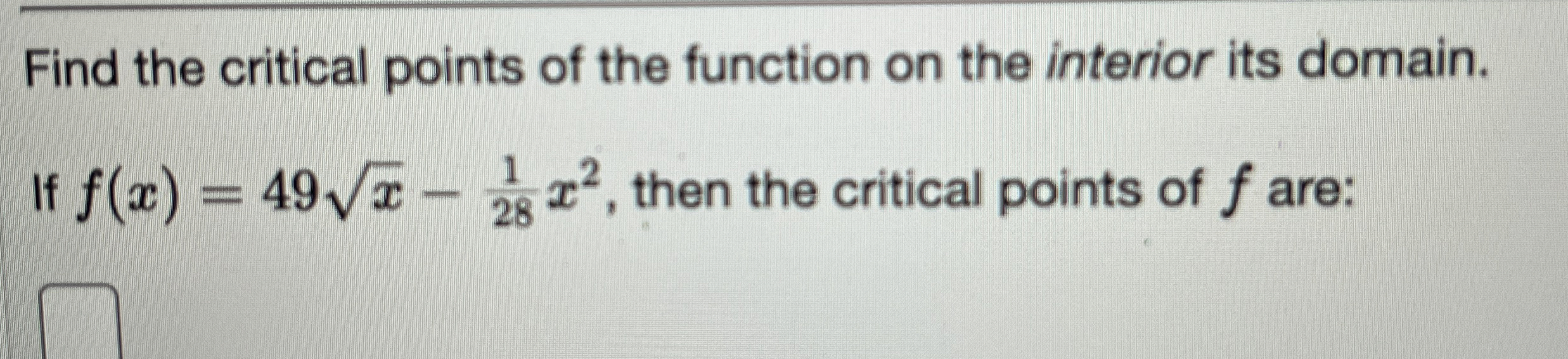 Solved Find the critical points of the function on the | Chegg.com