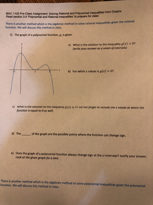 Solved Mac 1105 Pre Class Assignment Solving Rational An Chegg Com