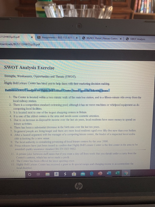 Assignments - BUS-112-A11- MyNCC Portal | Nassau Comm | Chegg.com
