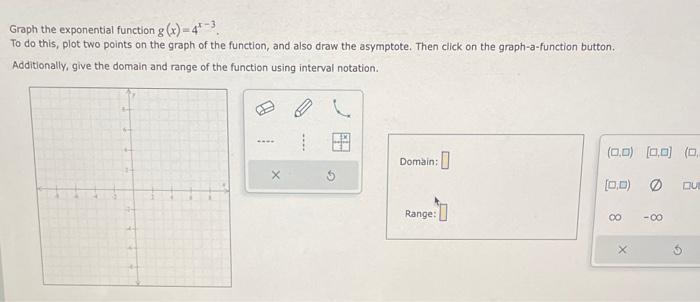 Solved Graph the exponential function g(x)=4x−3 To do this, | Chegg.com