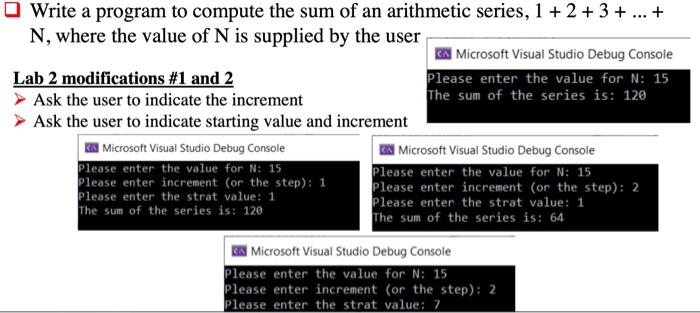 Solved Write a program to compute the sum of an arithmetic | Chegg.com