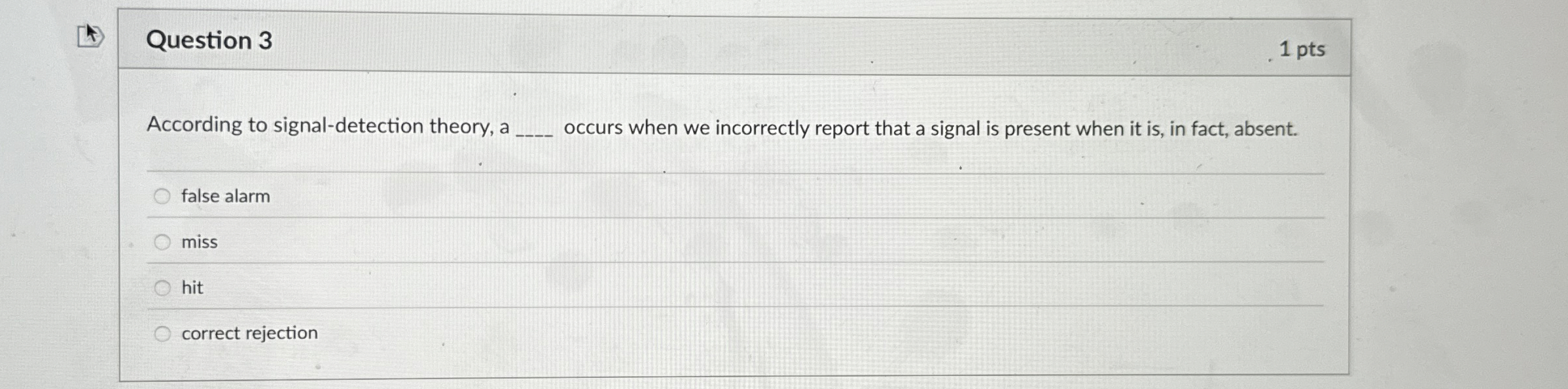 Solved Question 3According to signal-detection theory, | Chegg.com
