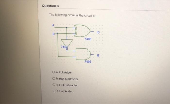 Solved Question 3 The following circuit is the circuit of | Chegg.com