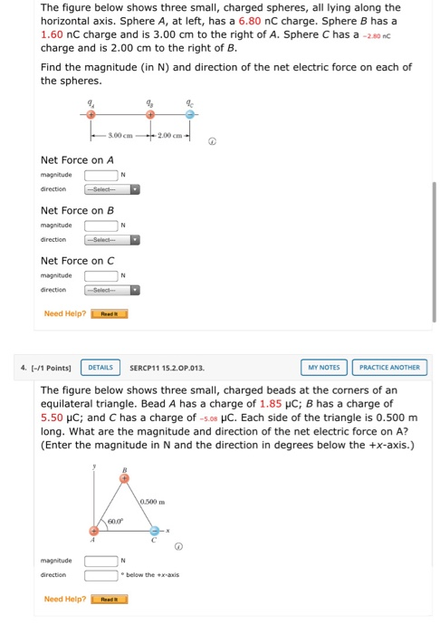 Solved The Figure Below Shows Three Small, Charged Spheres, | Chegg.com