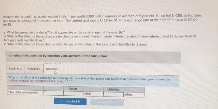 Solved Assume That A Bank Has Assets Located In Germany W Chegg Com