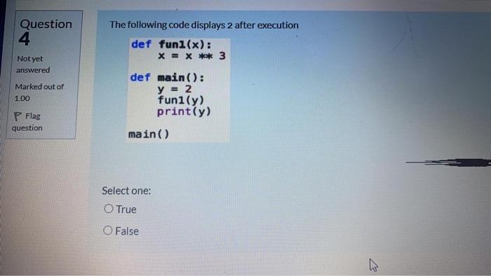 Solved Question 3 Not yet answered What does the following | Chegg.com
