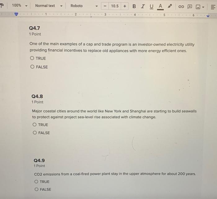 Solved 100% Normal text Roboto 1 10.5 + BI U A lili 112 3 | Chegg.com