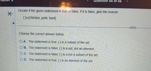 Solved Decide if the given statement is true or false. If it | Chegg.com