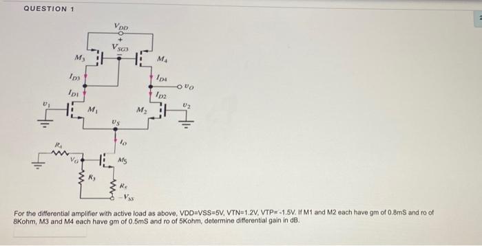 M4 active m differential amplifier