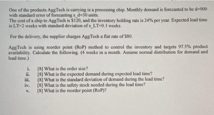 Solved One of the products AggTech is carrying is a | Chegg.com