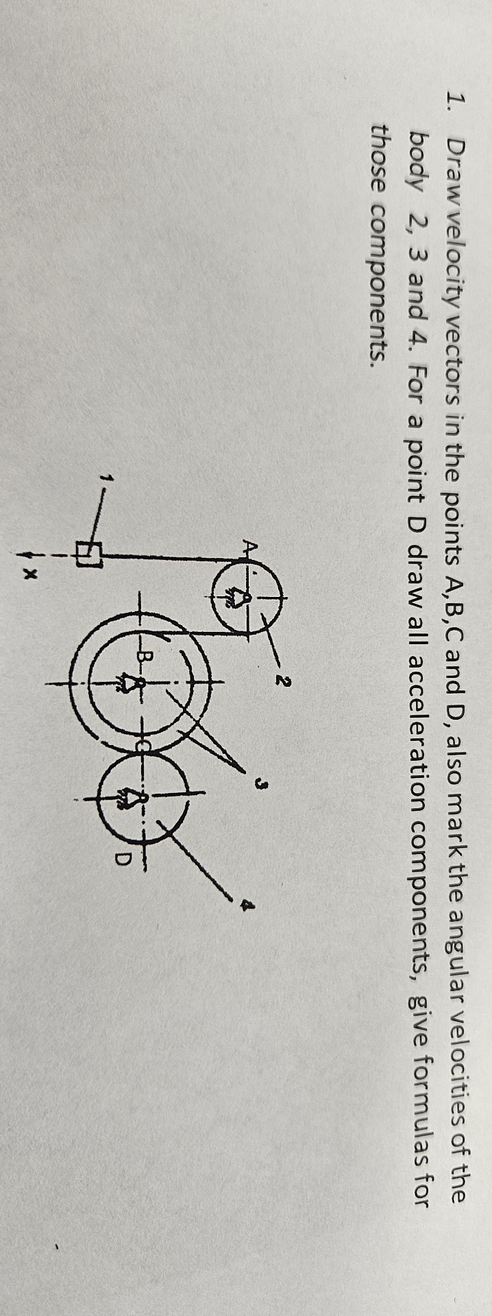 Draw velocity vectors in the points A,B,C ﻿and D, | Chegg.com