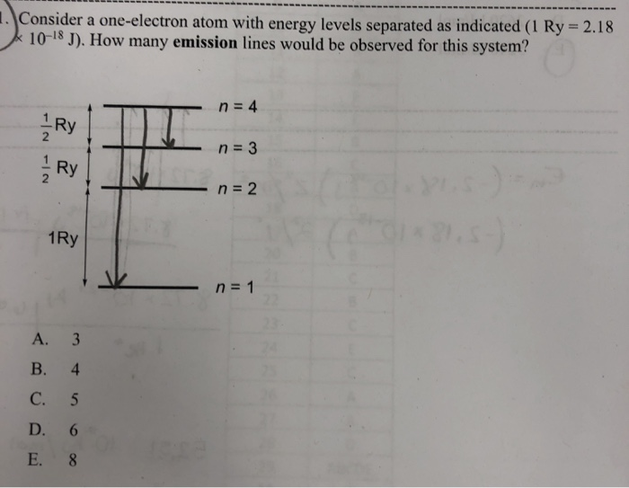 Solved . Consider a one-electron atom with energy levels | Chegg.com