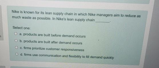 nike lean supply chain