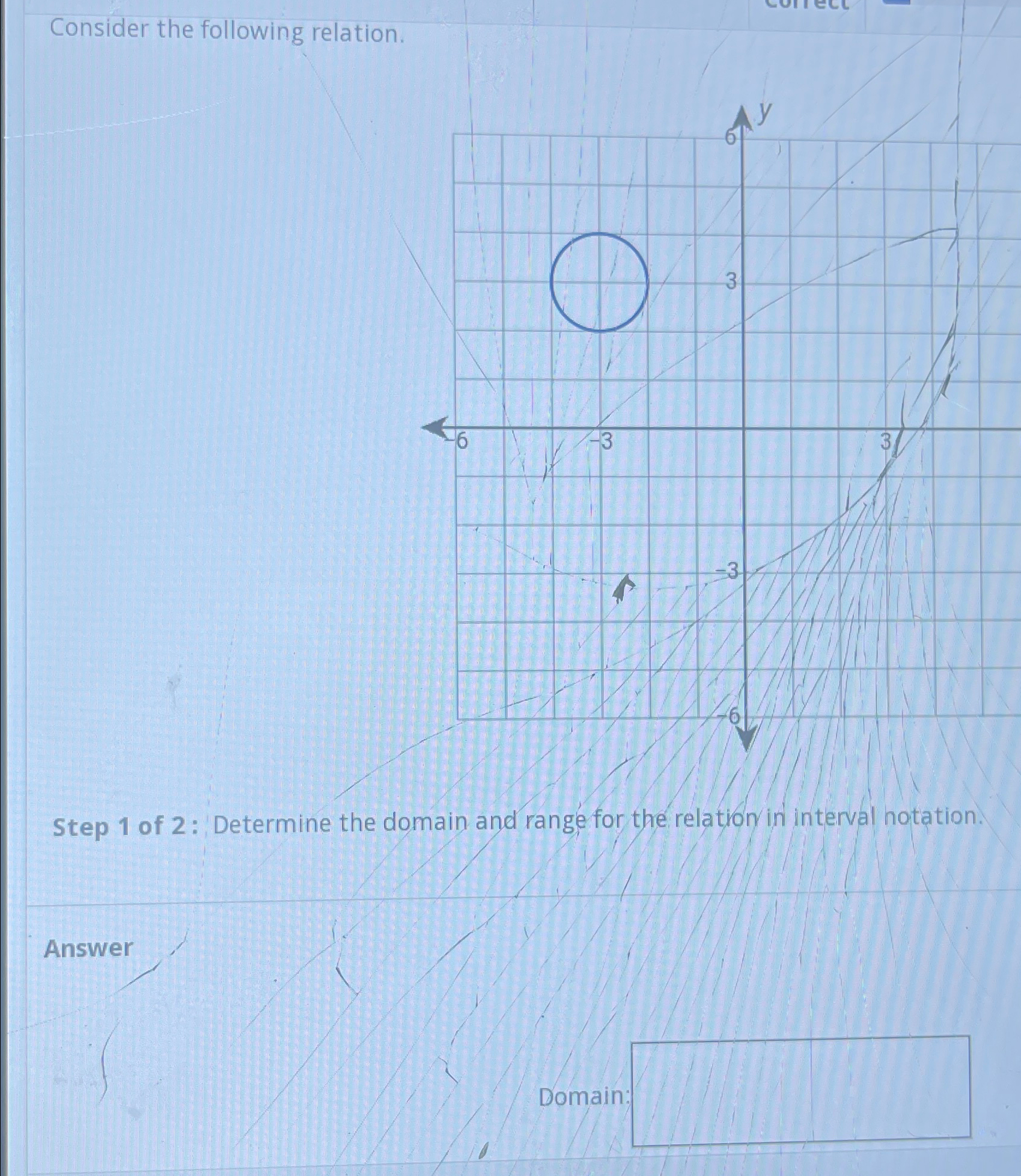 Solved Consider the following relation.Step 1 ﻿of 2: | Chegg.com