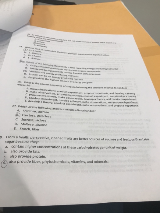 Solved batan w he regarding energyproducing nutrients 25.