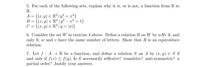 Solved 5. For Each Of The Following Sets, Explain Why It Is, | Chegg.com