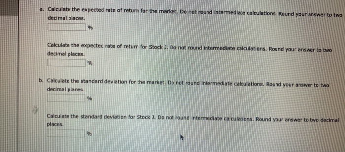 Solved The Market And Stock ) Have The Following Probability | Chegg.com