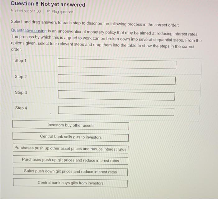 Solved Question 8 Not yet answered Marked out of 100 P Flag | Chegg.com