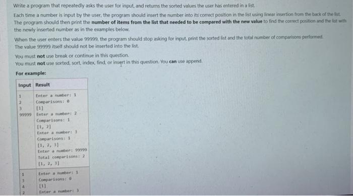 Solved Write a program that repeatedly asks the user for | Chegg.com