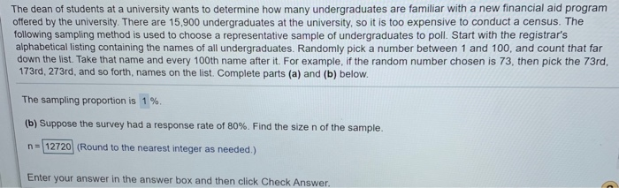 Solved The dean of students at a university wants to | Chegg.com