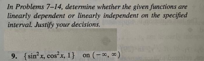Solved In Problems 7-14, determine whether the given | Chegg.com
