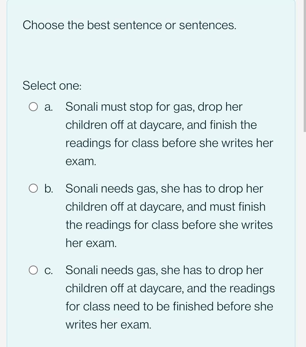  Choose The Best Sentence Select One A University Chegg